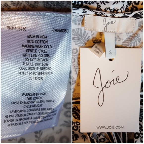 Joie Culveria Black and White Bell Sleeve Top - Picture 8 of 8